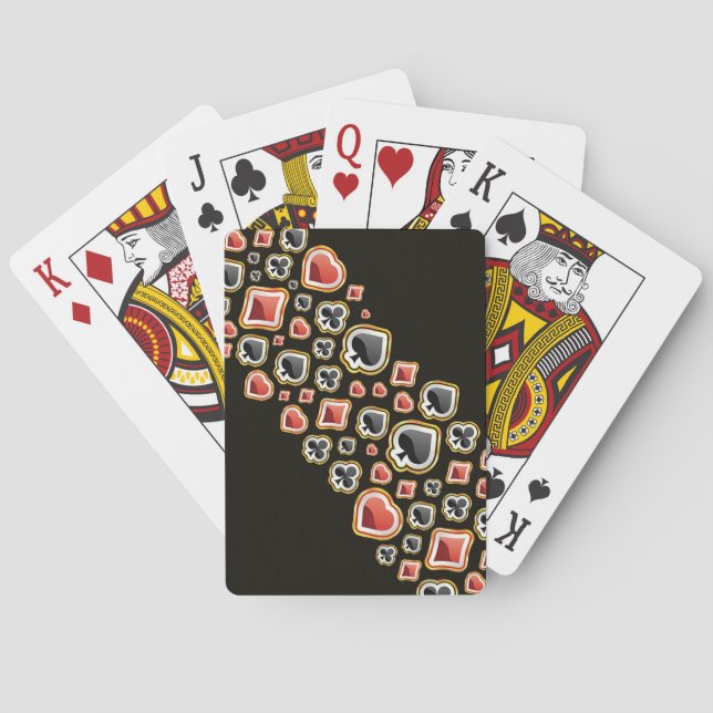 Hjärter, Klöver, Ruter och Spader Design Casinokort (Baksidan)