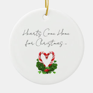 Hjärter Kom hem för julfamiljen Namn Ornamen Julgransprydnad Keramik