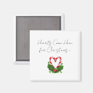Hjärter Kom Hem inför jul Candy cane Heart Magnet