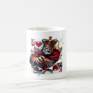 Hjärter Kung — Djärvt Royal Spelkort Illustratrati Kaffemugg