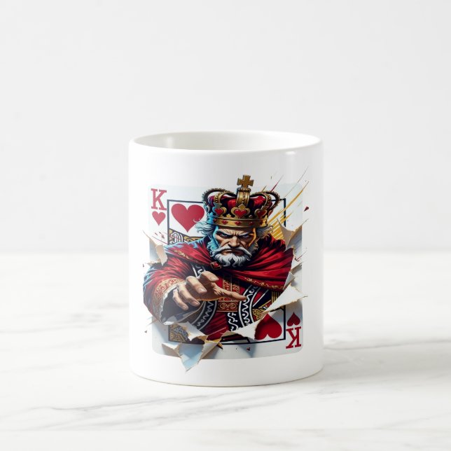 Hjärter Kung — Djärvt Royal Spelkort Illustratrati Kaffemugg (Center)