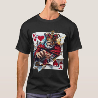 Hjärter Kung — Djärvt Royal Spelkort Illustratrati T Shirt