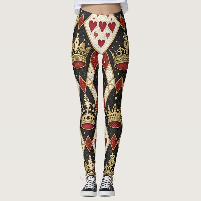 Hjärter Kung & Drottning Leggings (Framsida)
