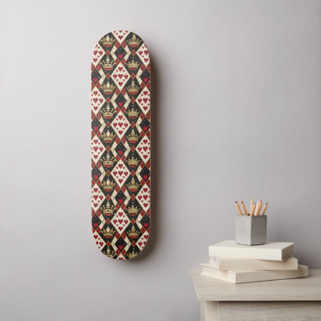 Hjärter Kung & Drottning Mini Skateboard Bräda 18,5 Cm (Väggkonst)