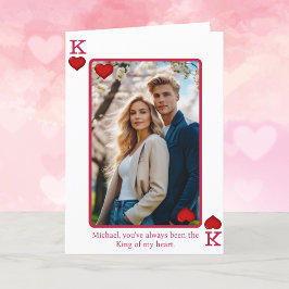 Hjärter Kung Foto Anpassad Text Alla Hjärtans Dag Helgkort