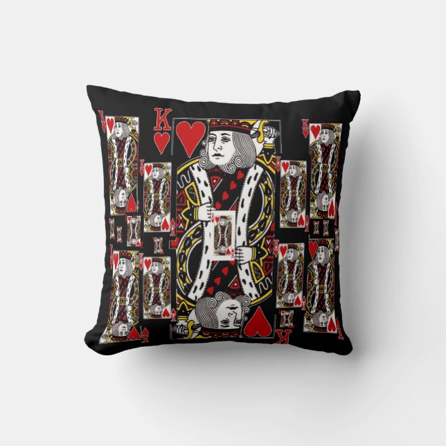 Hjärter Kung Kasino Spelkort Från ZAZZLE Kudde (Framsida)