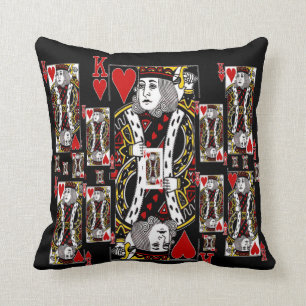 Hjärter Kung Kasino Spelkort Från ZAZZLE Kudde
