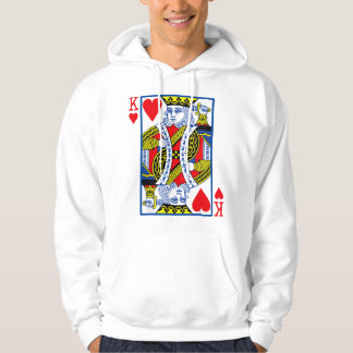 Hjärter Kung Kostym Spelkort Poker Hoodie