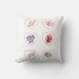 Hjärter med blommor kudde