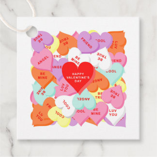 Hjärter med Ord Valentindagen Märkre Gåvor Etiketter