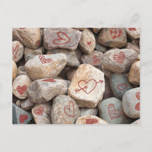Hjärter med tungan Valentine Hearts, Hand plockade Vykort