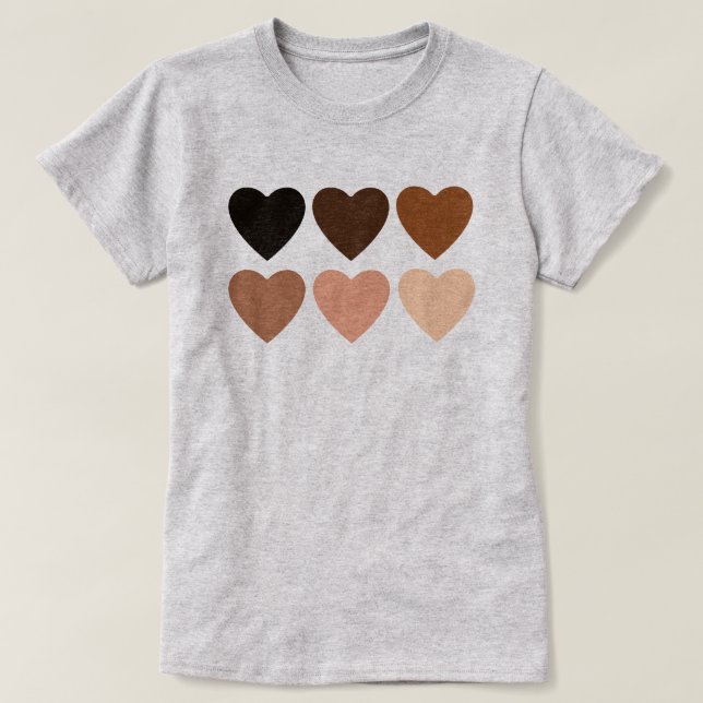 Hjärter mot rasism, Skintone T Shirt (Design framsida)