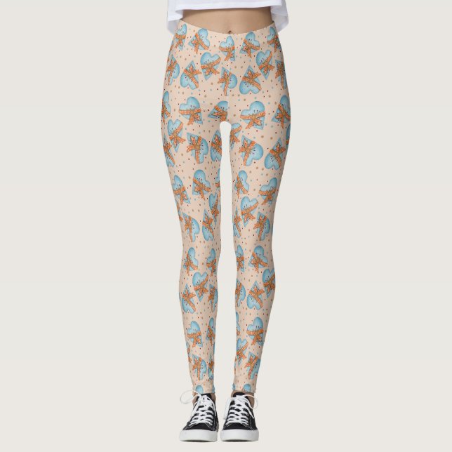Hjärter och baljväxter av land och Polka dots Leggings (Framsida)