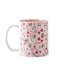 Hjärter och Basset Hounds Mönster Design