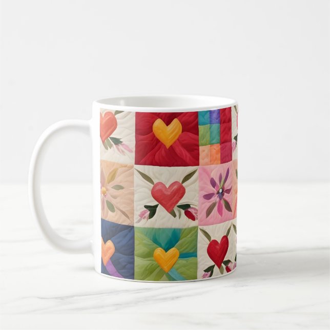 Hjärter och blommor kaffemugg (Vänster)