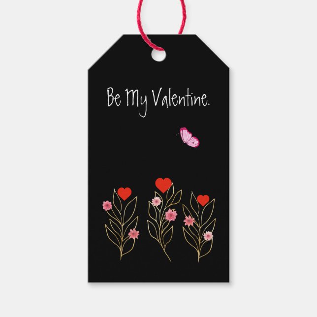 Hjärter och blommor presentetikett (Framsidan)