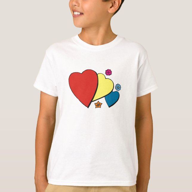 Hjärter och blommor- t-shirt (Framsida)