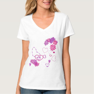 Hjärter och blommor tee shirt
