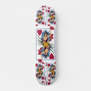 Hjärter och blommors drottning skateboard bräda 21,5 cm