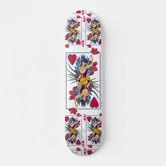 Hjärter och blommors drottning skateboard bräda 21,5 cm (Framsida)