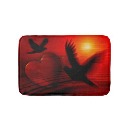 Hjärter och duvor badrumsmatta