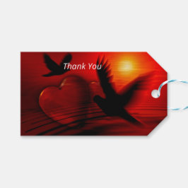 Hjärter och duvor presentetikett