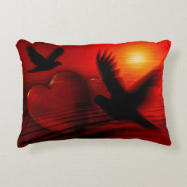 Hjärter och duvor prydnadskudde