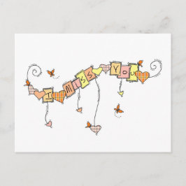 Hjärter och fjärilar jag saknar er lärare vykort