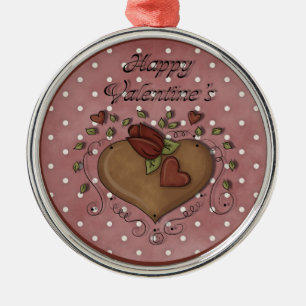 Hjärter och Garland Valentindagen Ornament