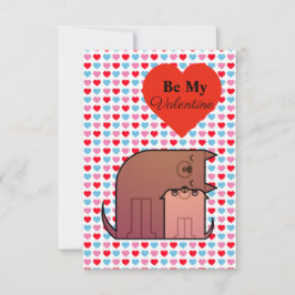 Hjärter och Hund par Valentinkort Tack Kort