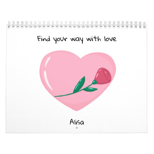 Hjärter och inspirationsfraser kalender (Omslag)