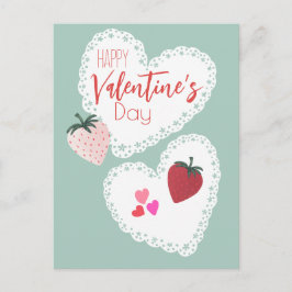 Hjärter och jordgubbar Alla hjärtans dag Helg Vykort