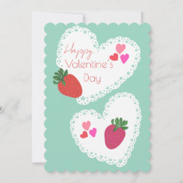 Hjärter och jordgubbar Alla hjärtans dag Julkort