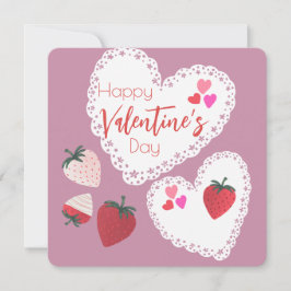 Hjärter och jordgubbar Alla hjärtans dag Julkort