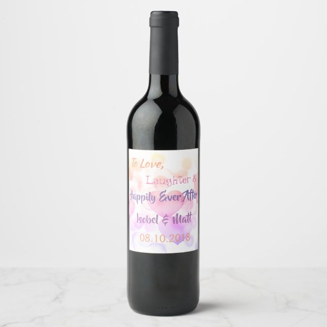 Hjärter och Kärlek Vin Etikett (Framsida)