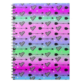 Hjärter och pilar anteckningsbok