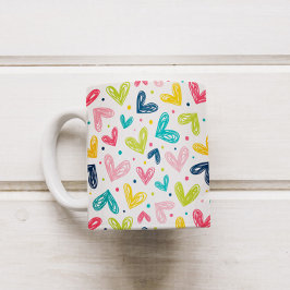 Hjärter och prickar i Dudle stil Kaffemugg