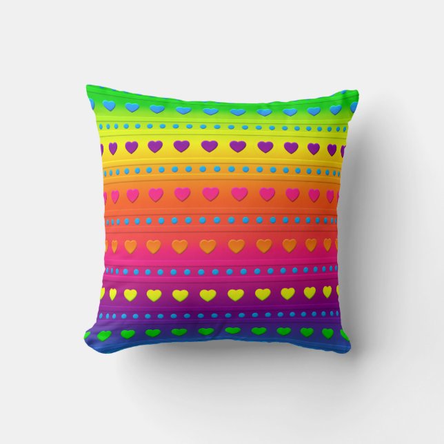 Hjärter och Rand-Dekorativ kudde (Framsida)