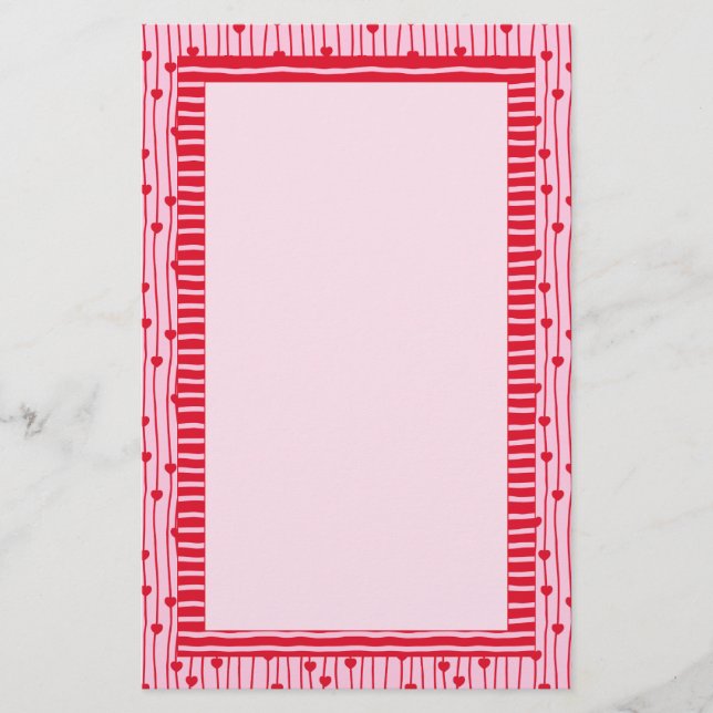 Hjärter och ränder Kärlekskollage pappersvaror Brevpapper (Framsida)