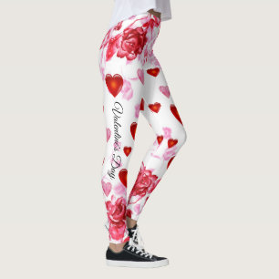 Hjärter och Rosor för hjärtans dagsljus Leggings