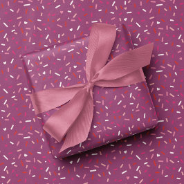 Hjärter och sprinkler lila rosa Valentine Presentpapper