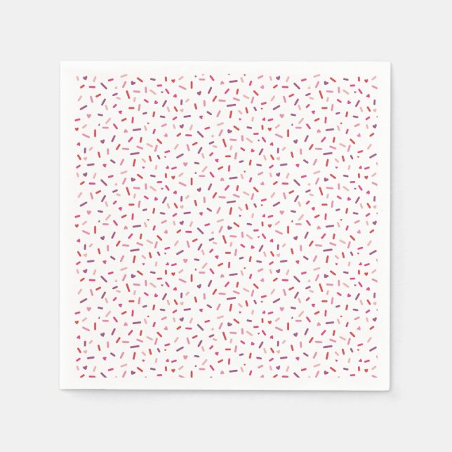 Hjärter och sprinkles rosa lila Red Valentine Pappersservett (Framsidan)