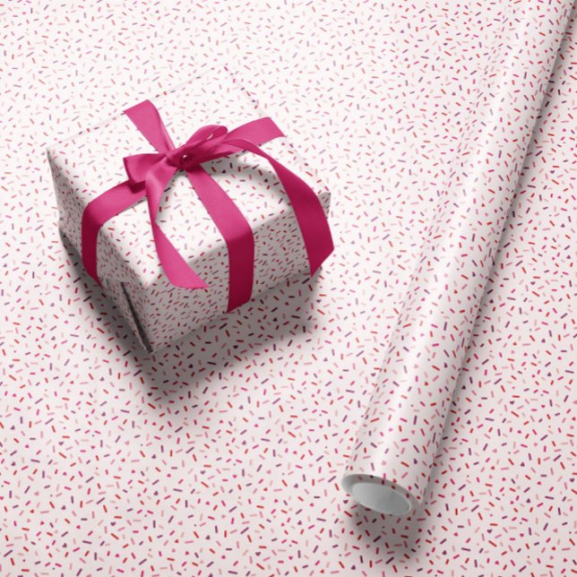 Hjärter och sprinkles rosa lila Red Valentine Presentpapper (Skapare uppladdad)