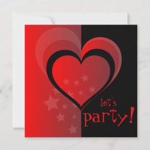 Hjärter och stjärnor Låt oss Party Valentininbjuda Inbjudningar