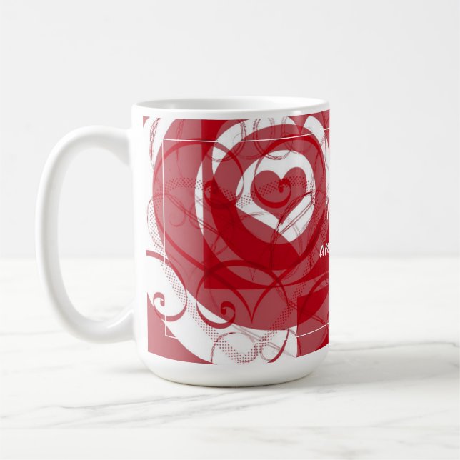 Hjärter på Hearts Valentine Kaffemugg (Vänster)