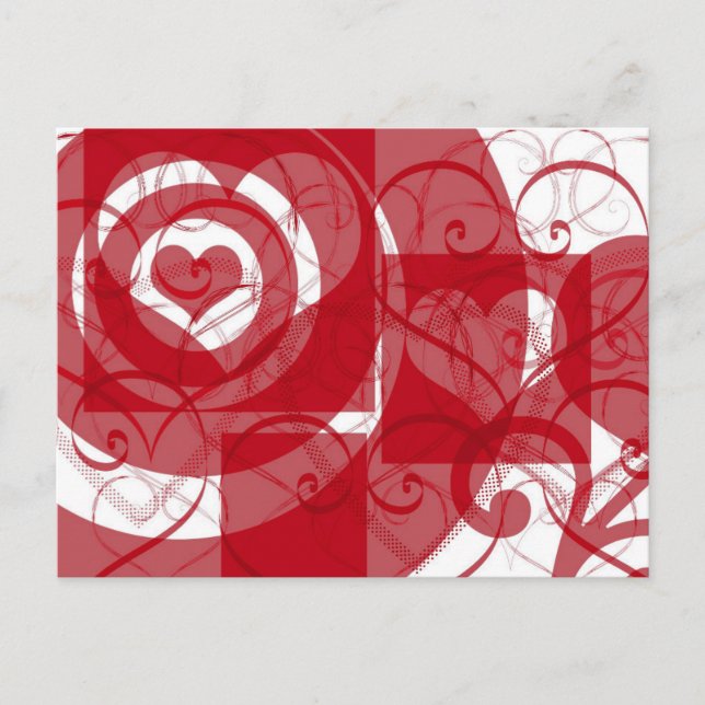 Hjärter på Hearts Valentine Vykort (Framsida)