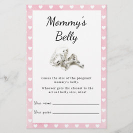 Hjärter på Rosa Baby Shower Mamma Game Flyer