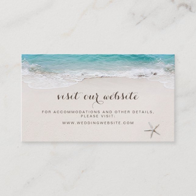 Hjärter på sandstranden Webbplats Infoga kort (Framsida)