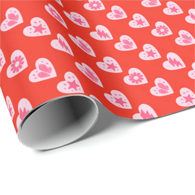 Hjärter Presentpapper (Rullad Hörn)