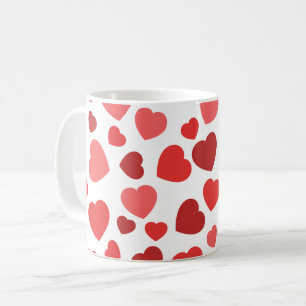 Hjärter, rödhjärter, Hjärter mönster, Mönster Kaffemugg